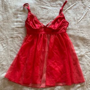 NWT Victoria’s Secret red sheer lingerie top